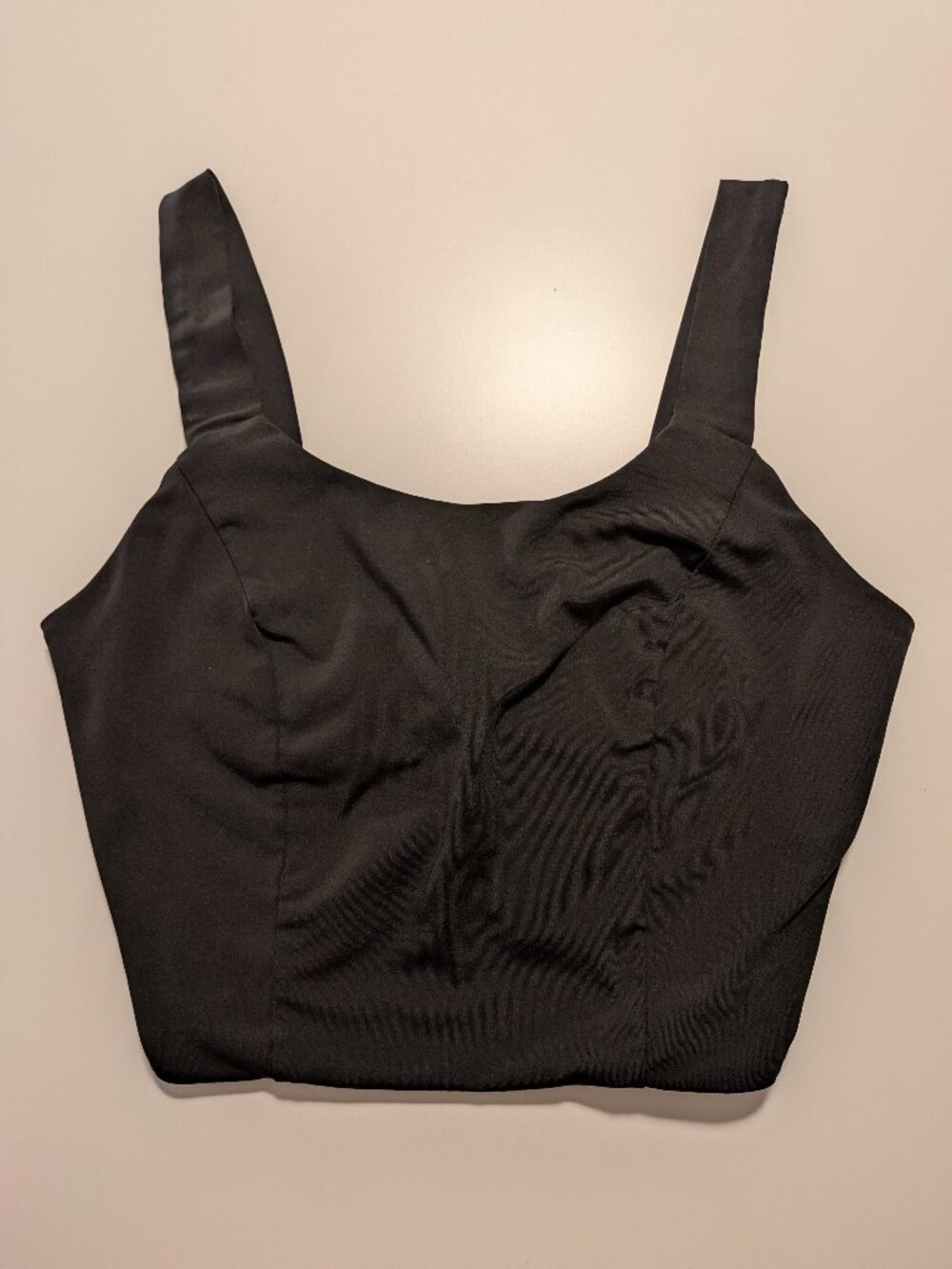 SHEIN Womens Sports Bra Crop Top Black Strappy Medium